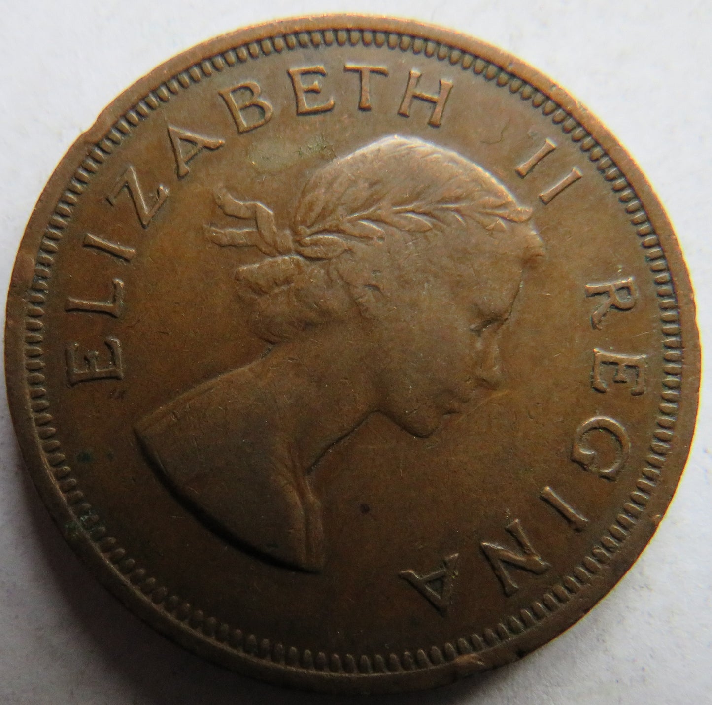 1953 Queen Elizabeth II South Africa One Penny Coin