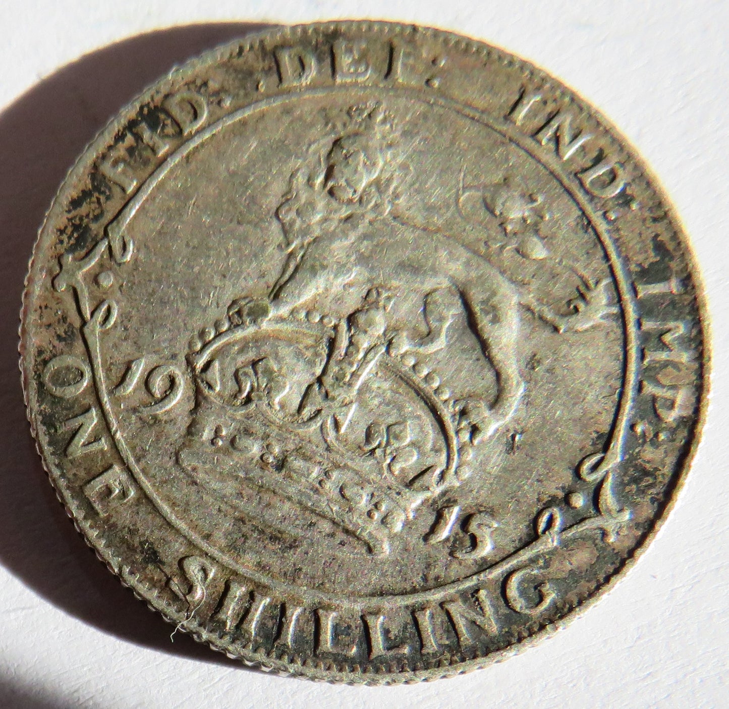 1915 King George V Silver Shilling Coin - Great Britain