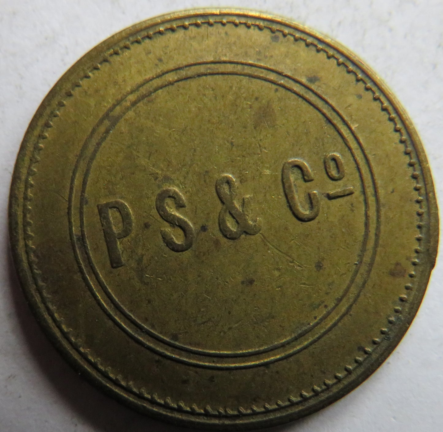 Vintage Brass Token 4 & 1/2 - P S & Co