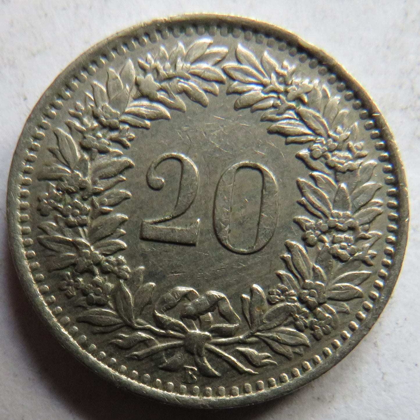 1944 Switzerland 20 Rappen Coin