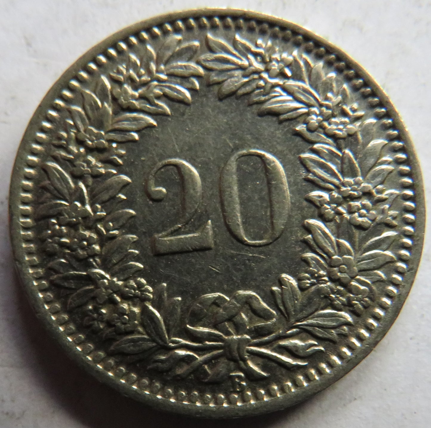 1938 Switzerland 20 Rappen Coin