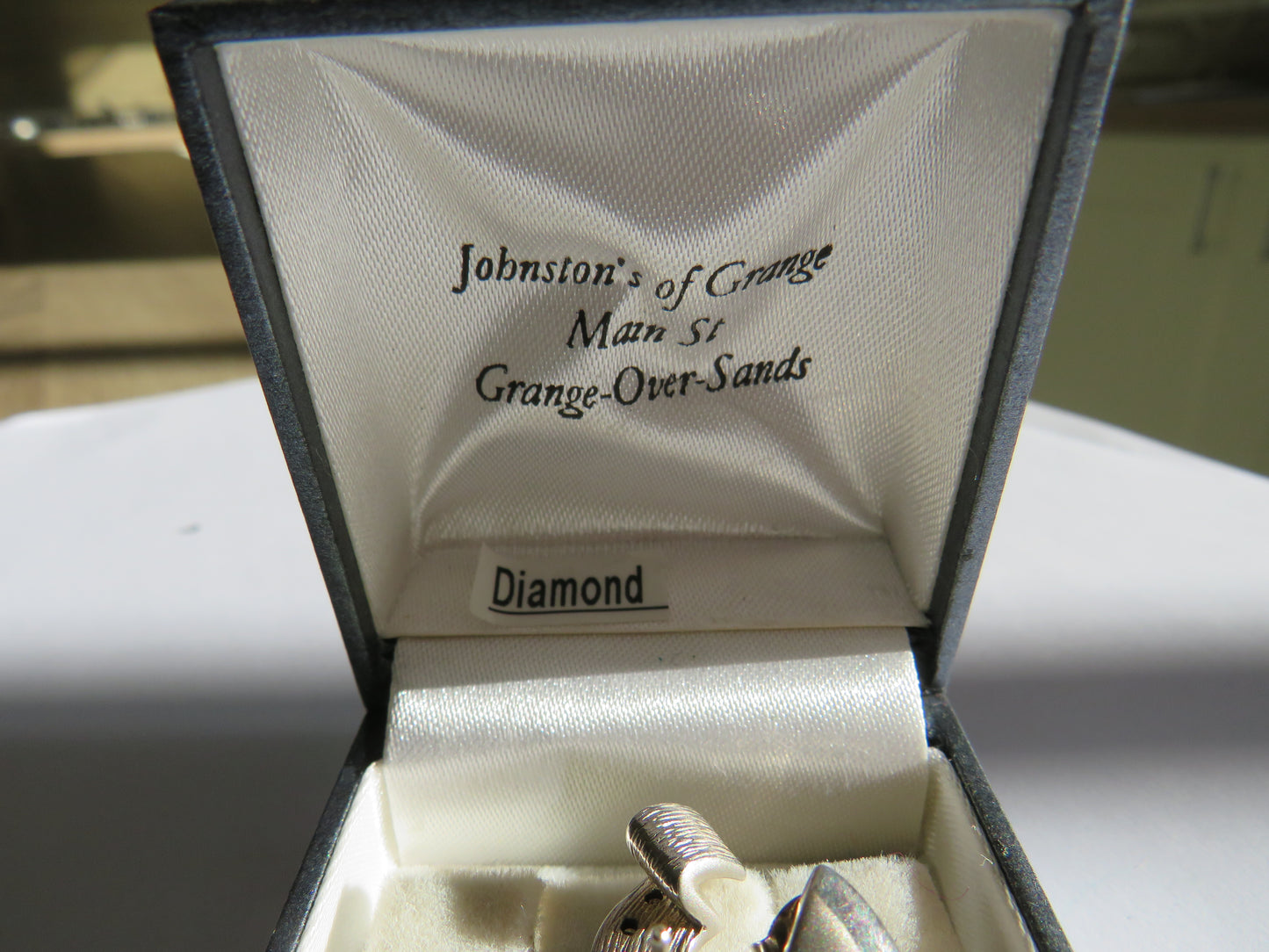 Stylish Ladies Sterling Silver & Diamond Boxed Earrings