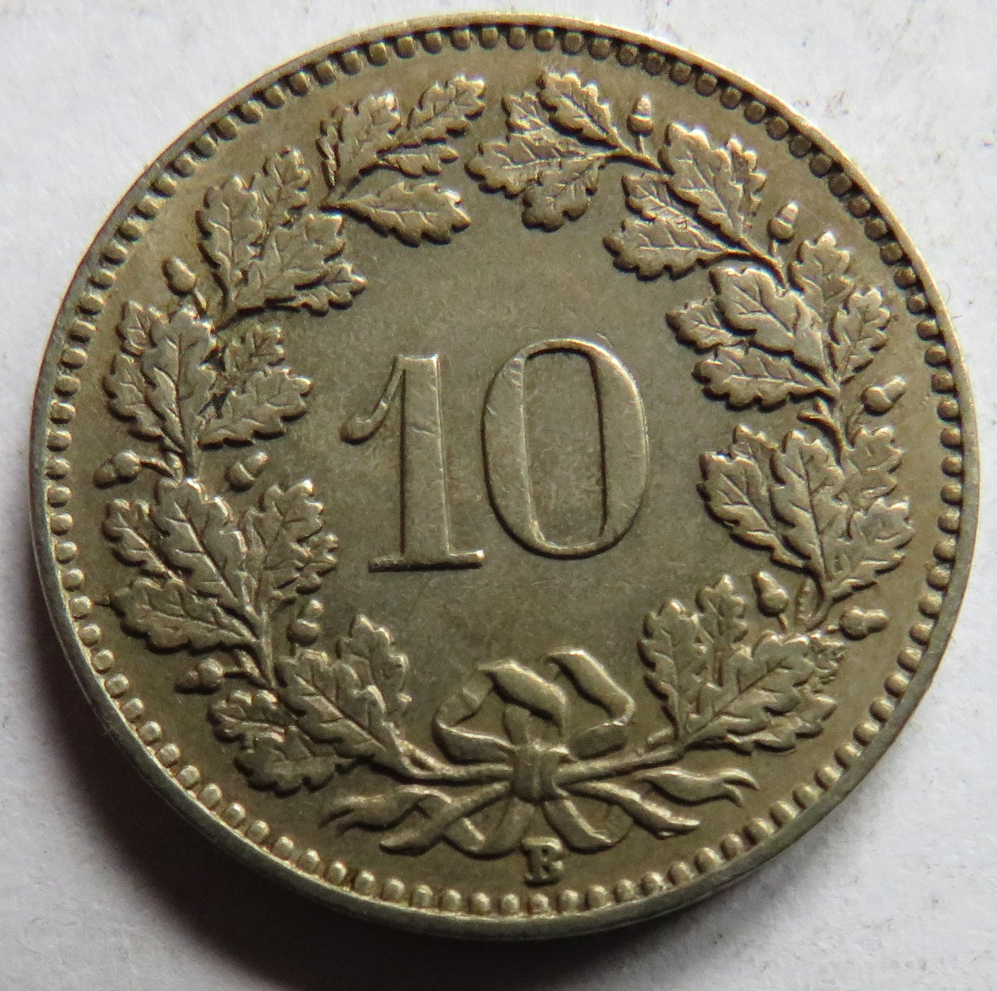 1930 Switzerland 10 Rappen Coin