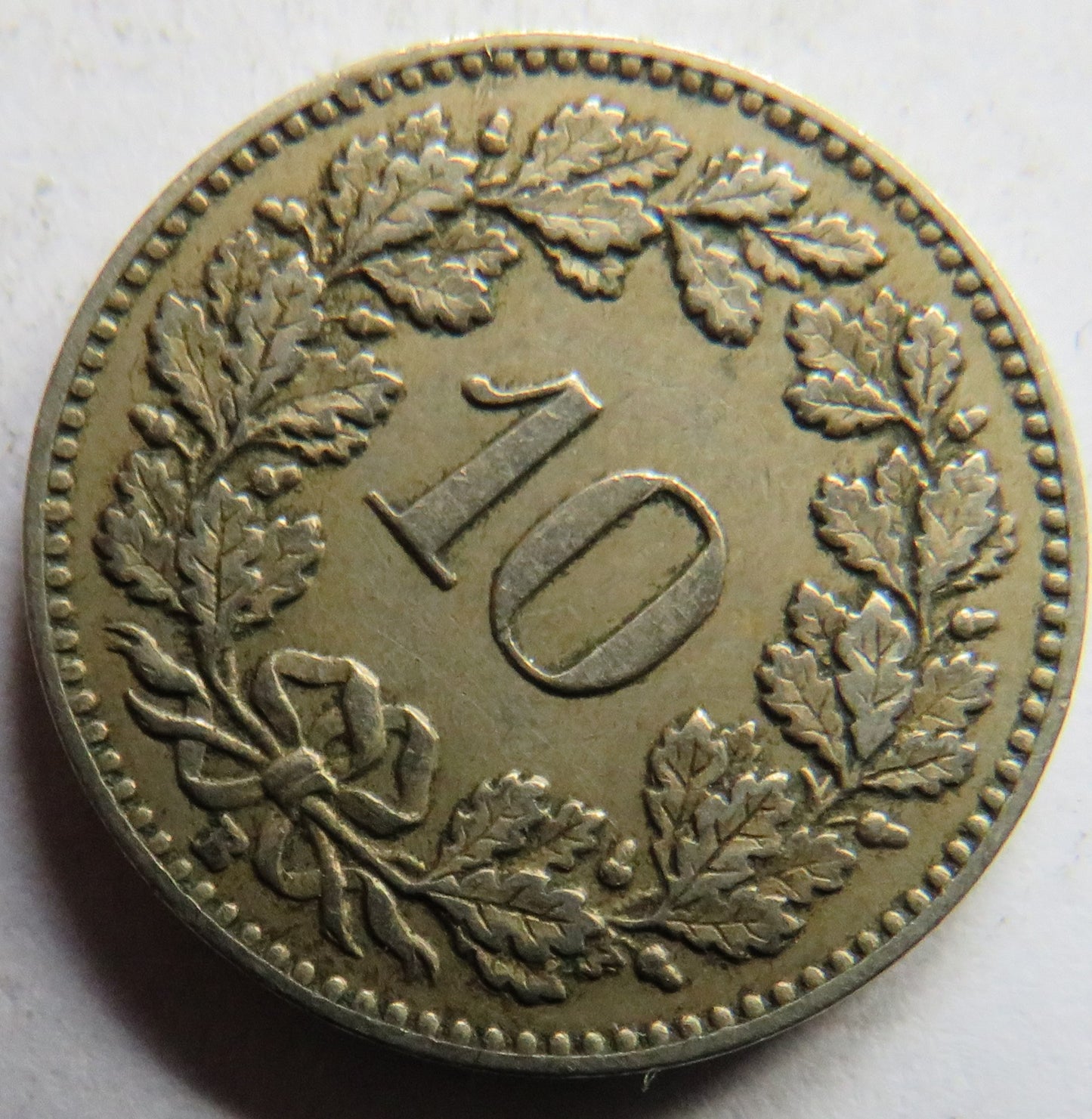 1919 Switzerland 10 Rappen Coin