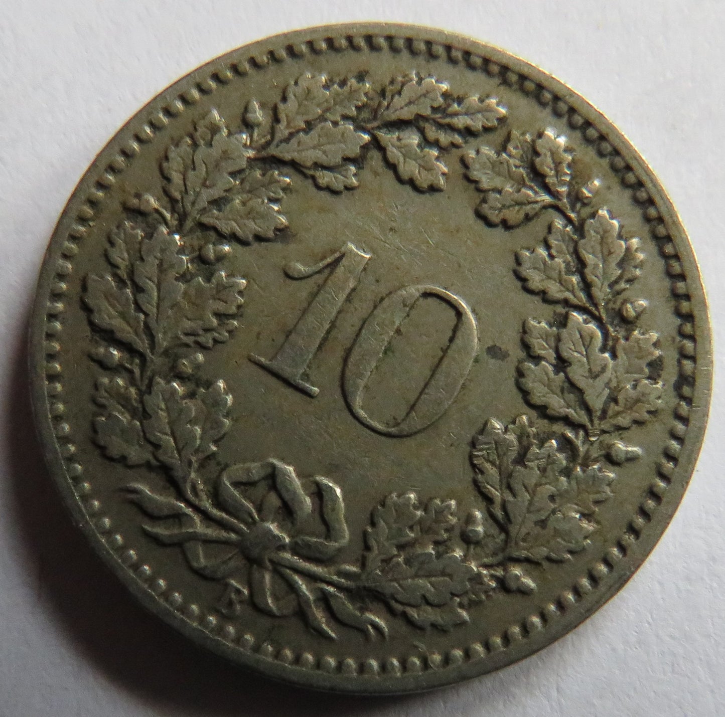 1895 Switzerland 10 Rappen Coin