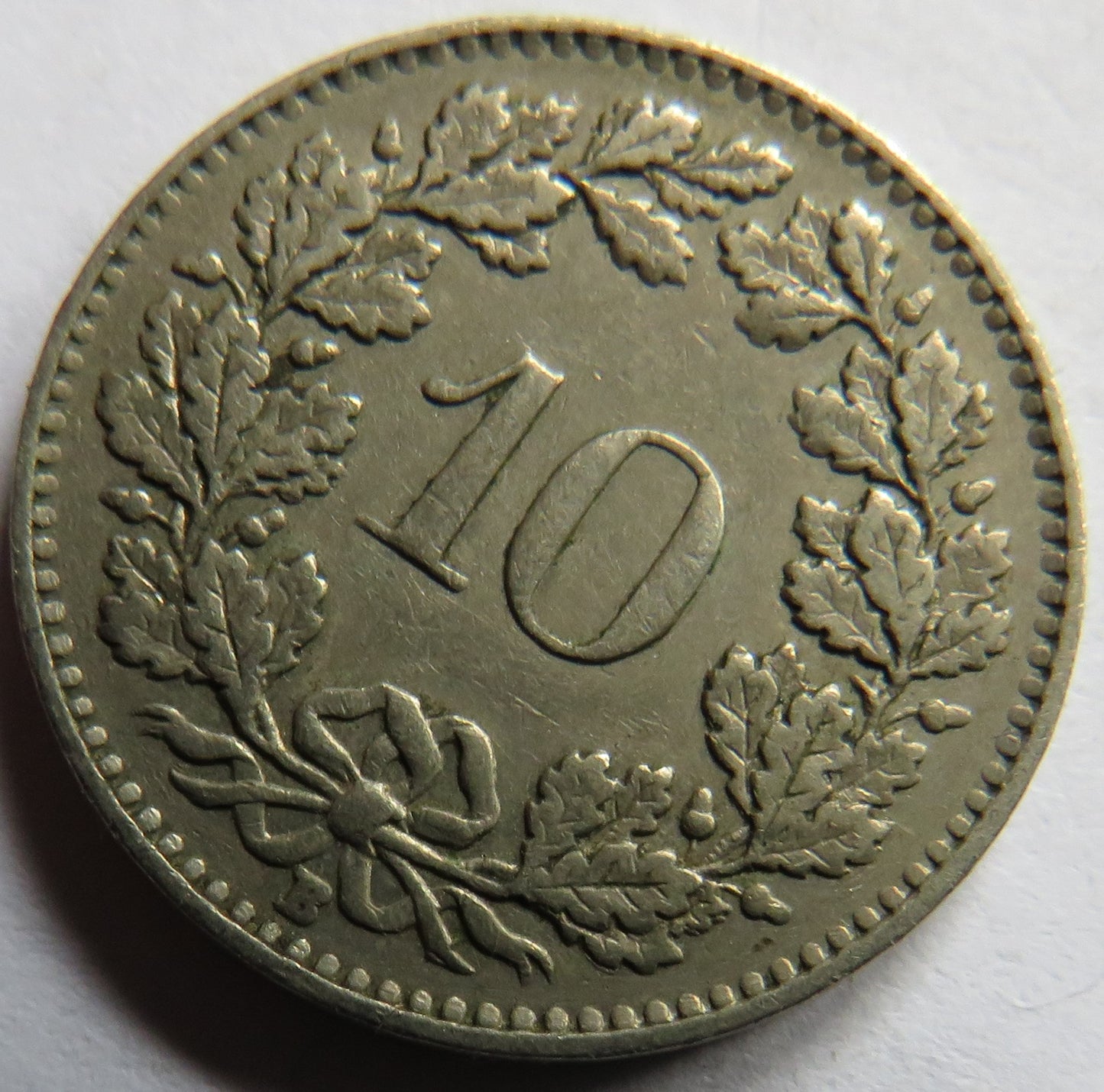 1945 Switzerland 10 Rappen Coin