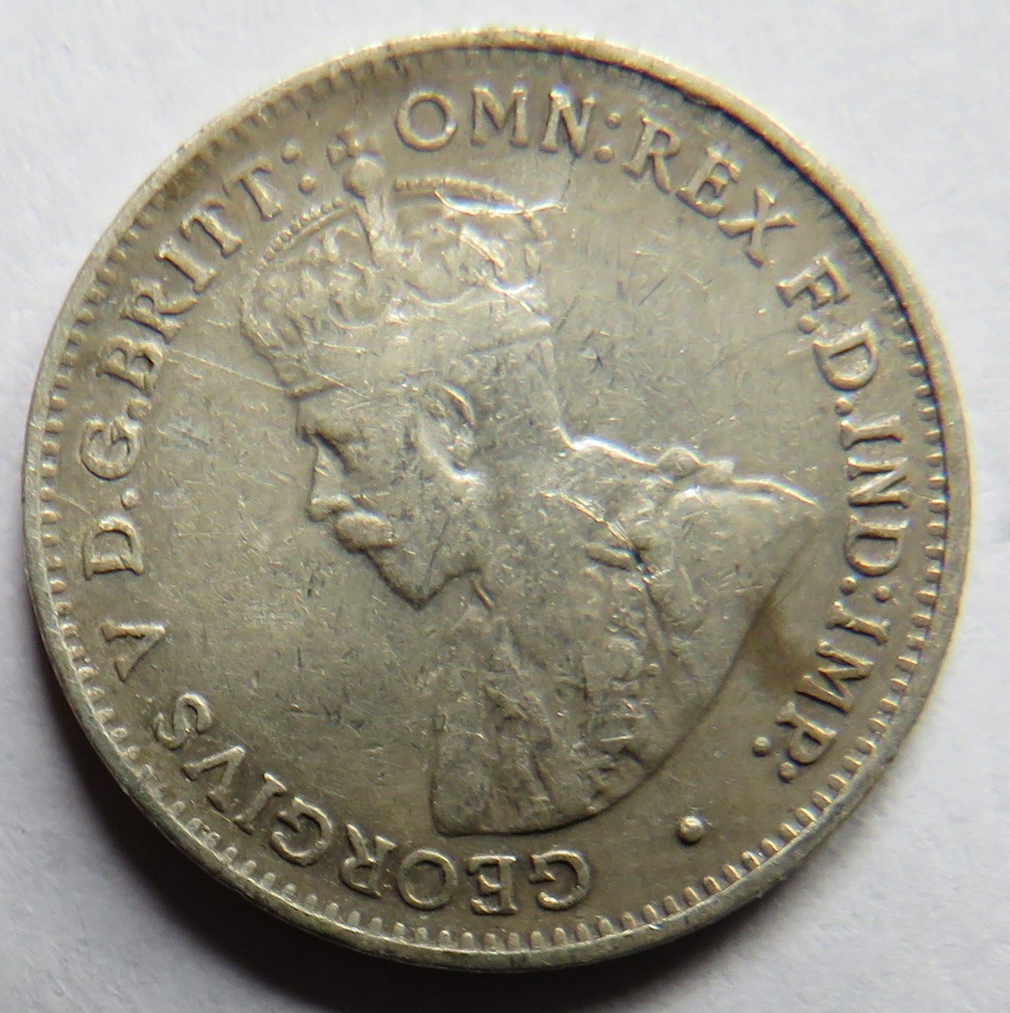 1921 King George V Australia Silver Threepence Coin