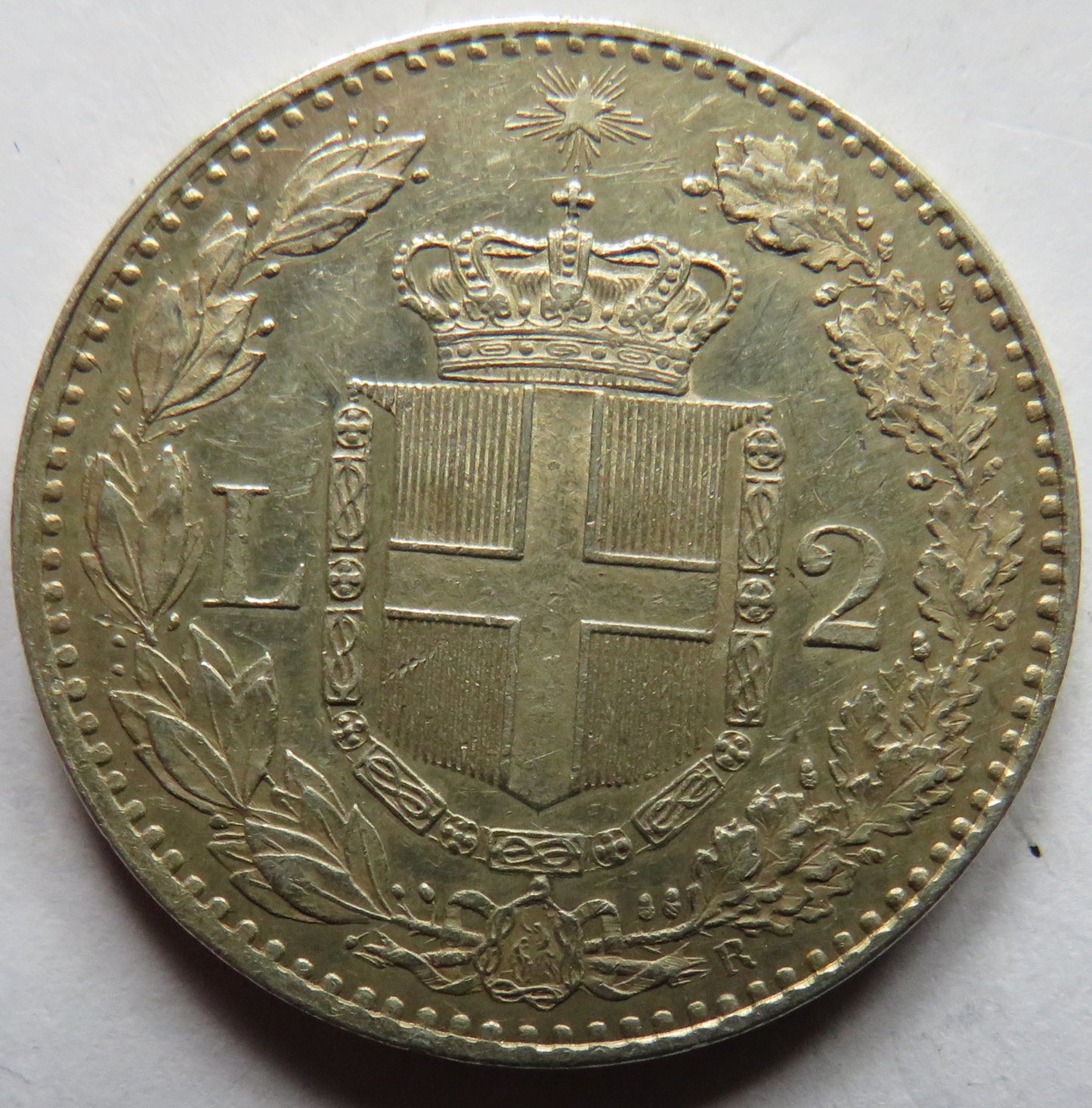 1882 Italy Silver 2 Lire Coin In Excellent Grade