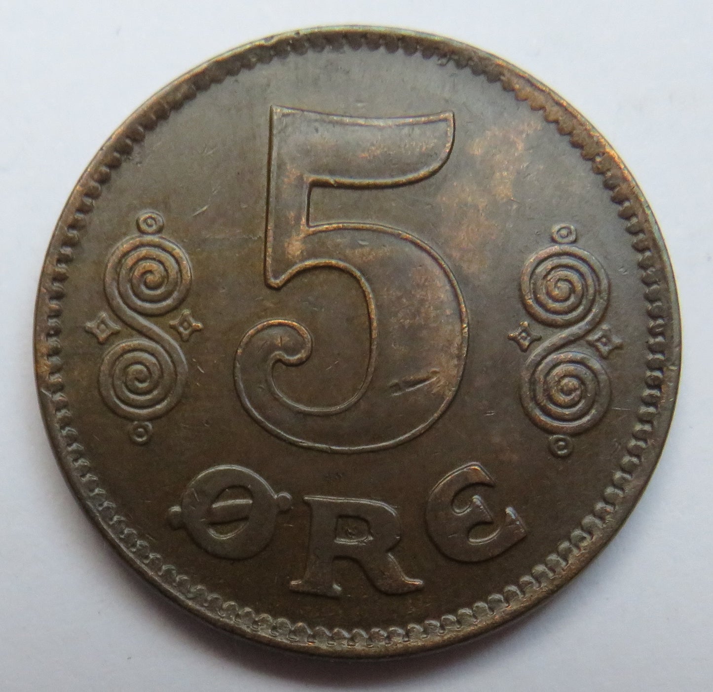 1920 Denmark 5 Ore Coin