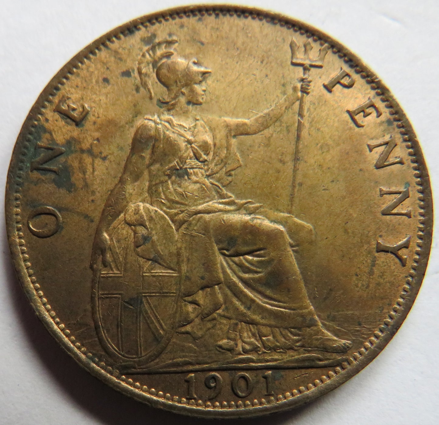 1901 Queen Victoria One Penny Coin In High Grade - Great Britain