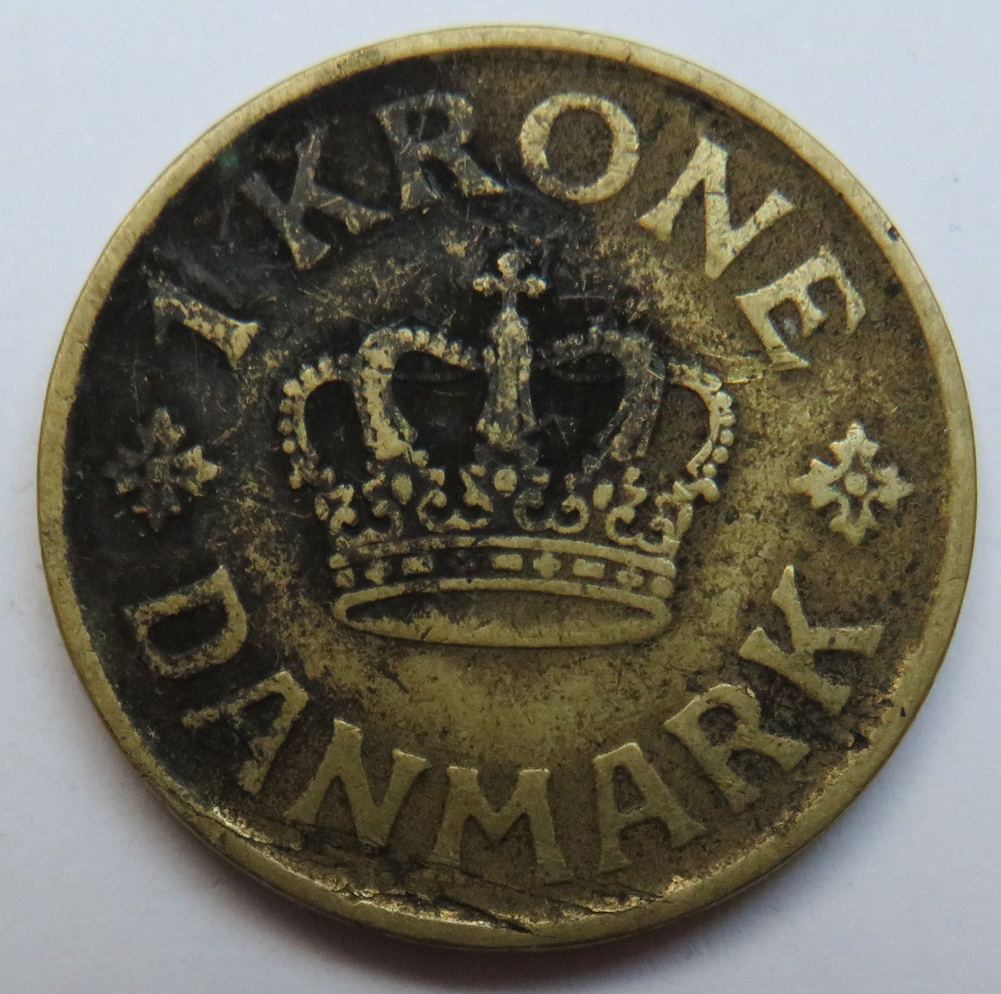 1925 Denmark One Krone Coin