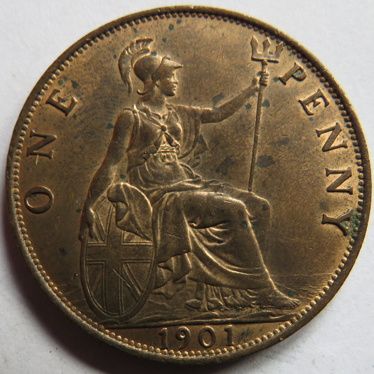 1901 Queen Victoria One Penny Coin In High Grade - Great Britain