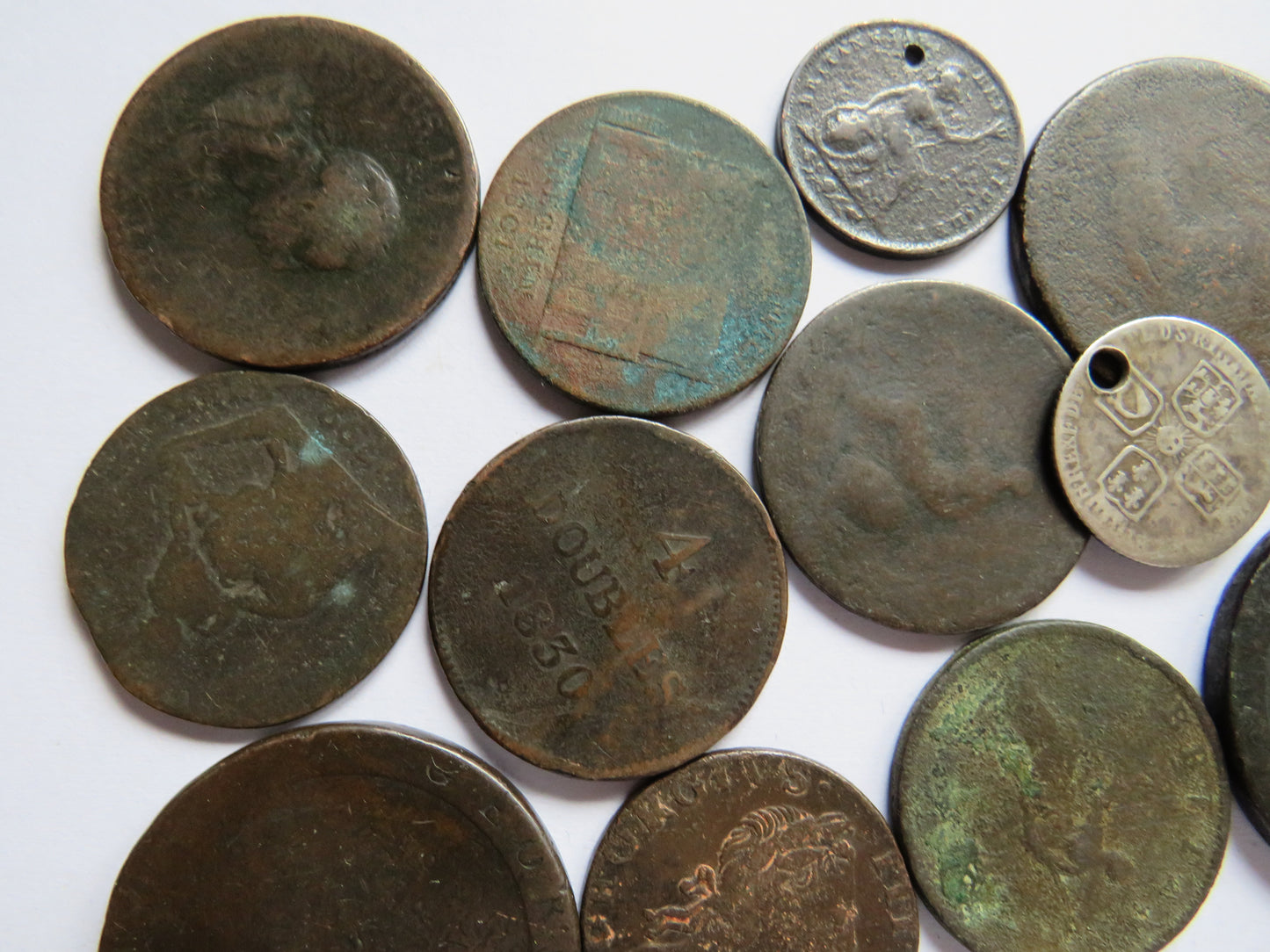 Collection of Mainly Worn Georgian Copper Coins Inc 1 Silver