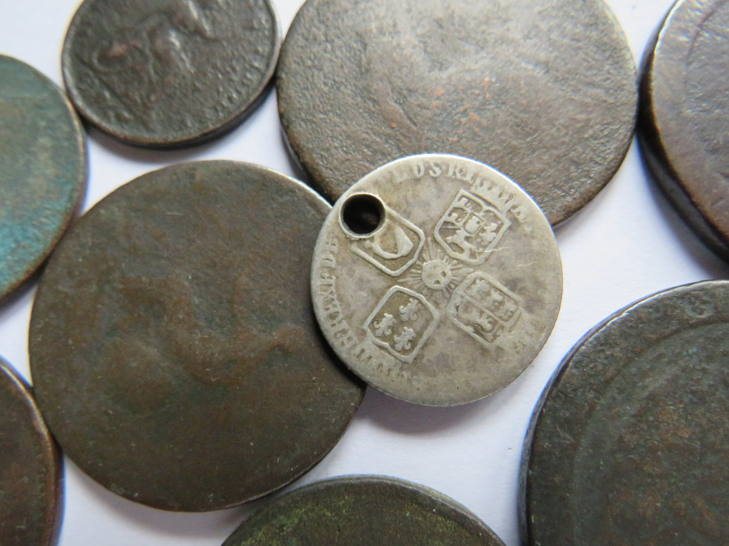 Collection of Mainly Worn Georgian Copper Coins Inc 1 Silver
