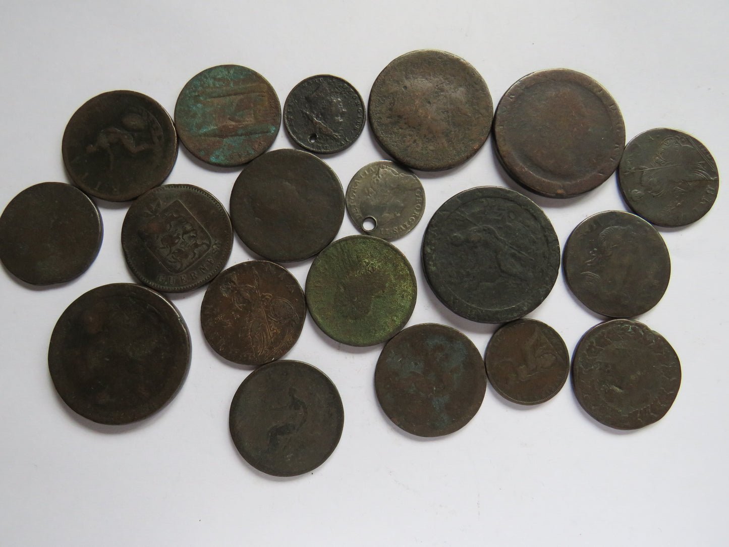 Collection of Mainly Worn Georgian Copper Coins Inc 1 Silver