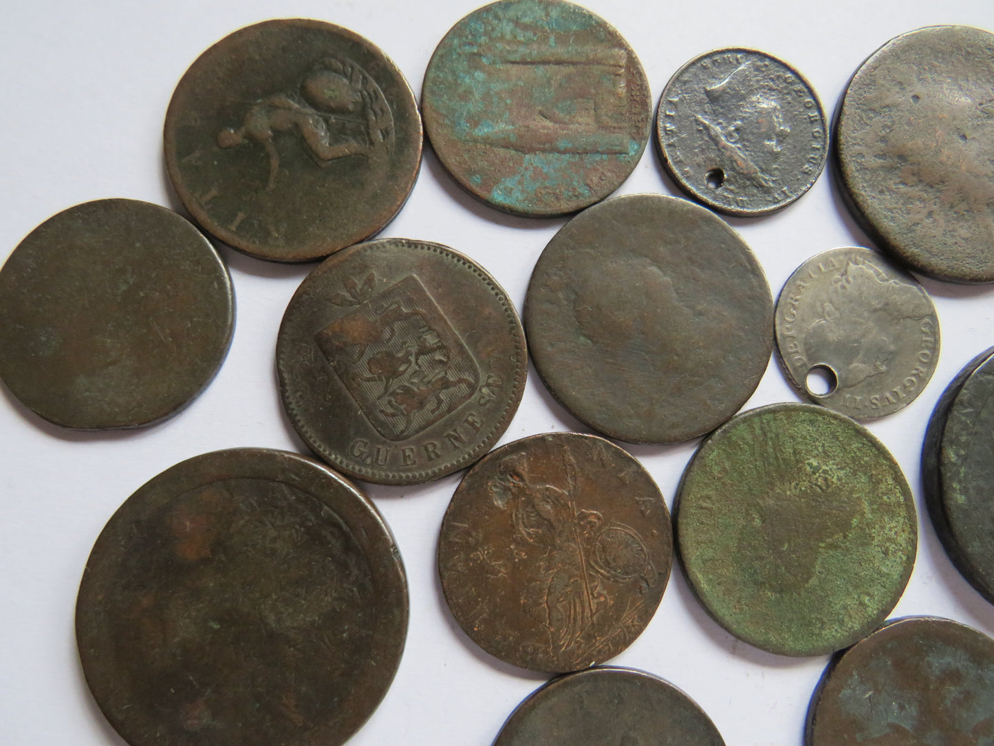 Collection of Mainly Worn Georgian Copper Coins Inc 1 Silver