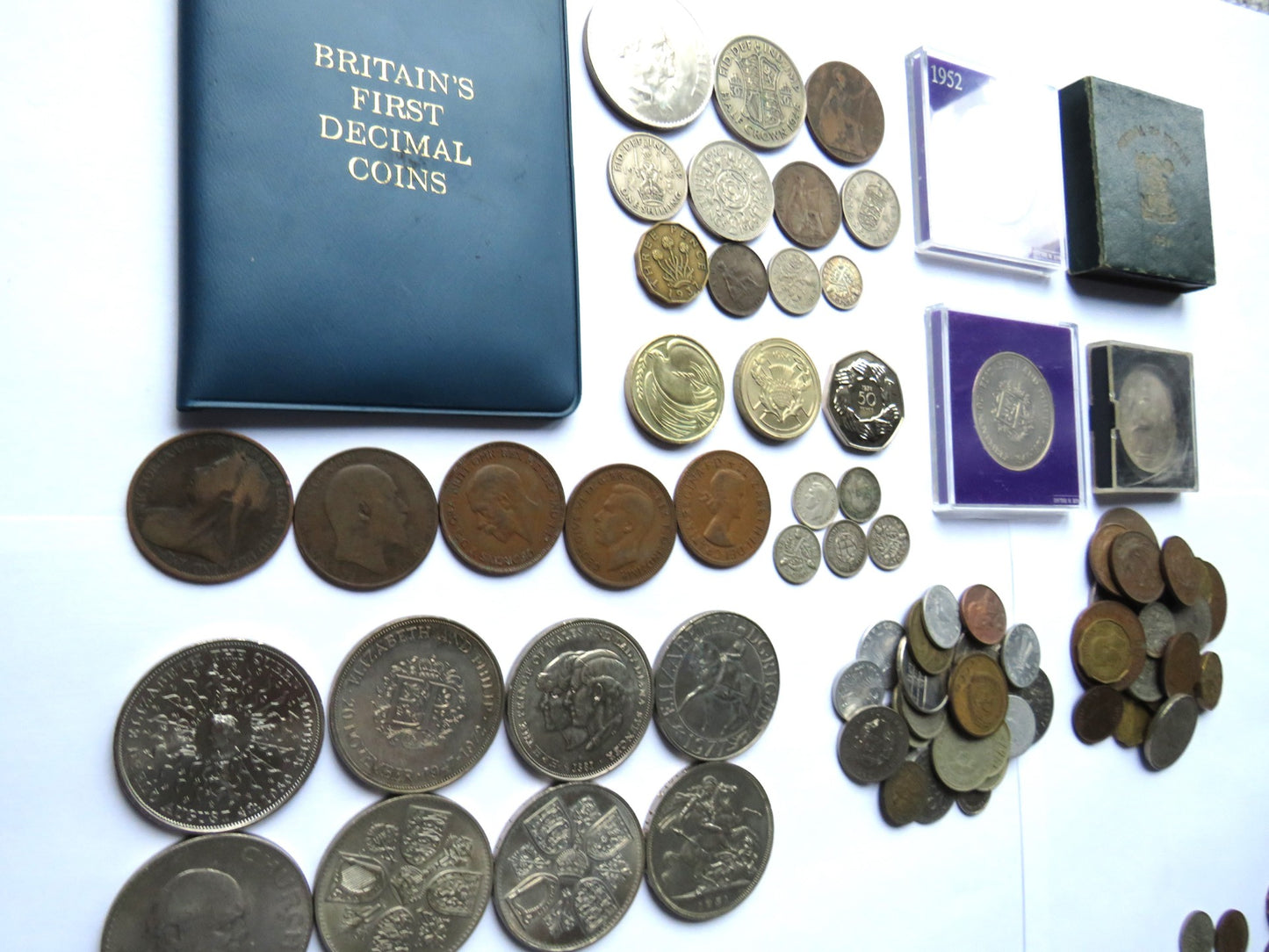 Coin Collector Starter Kit To Include 1951 Crown, Silver Threepence, Crowns Etc