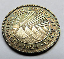 Load image into Gallery viewer, 1824 Guatemala Central American Republic Silver One Real Coin In High Grade
