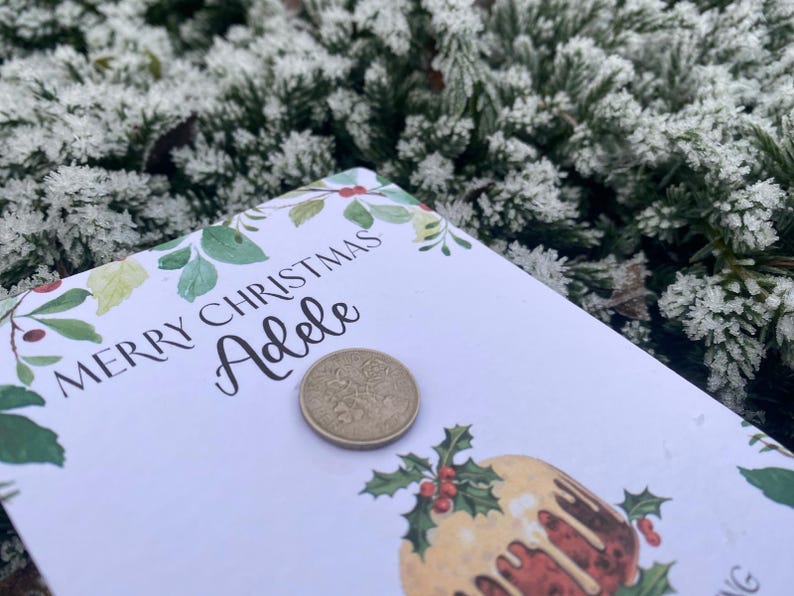 Personalised Christmas Pudding Lucky Sixpence Gift