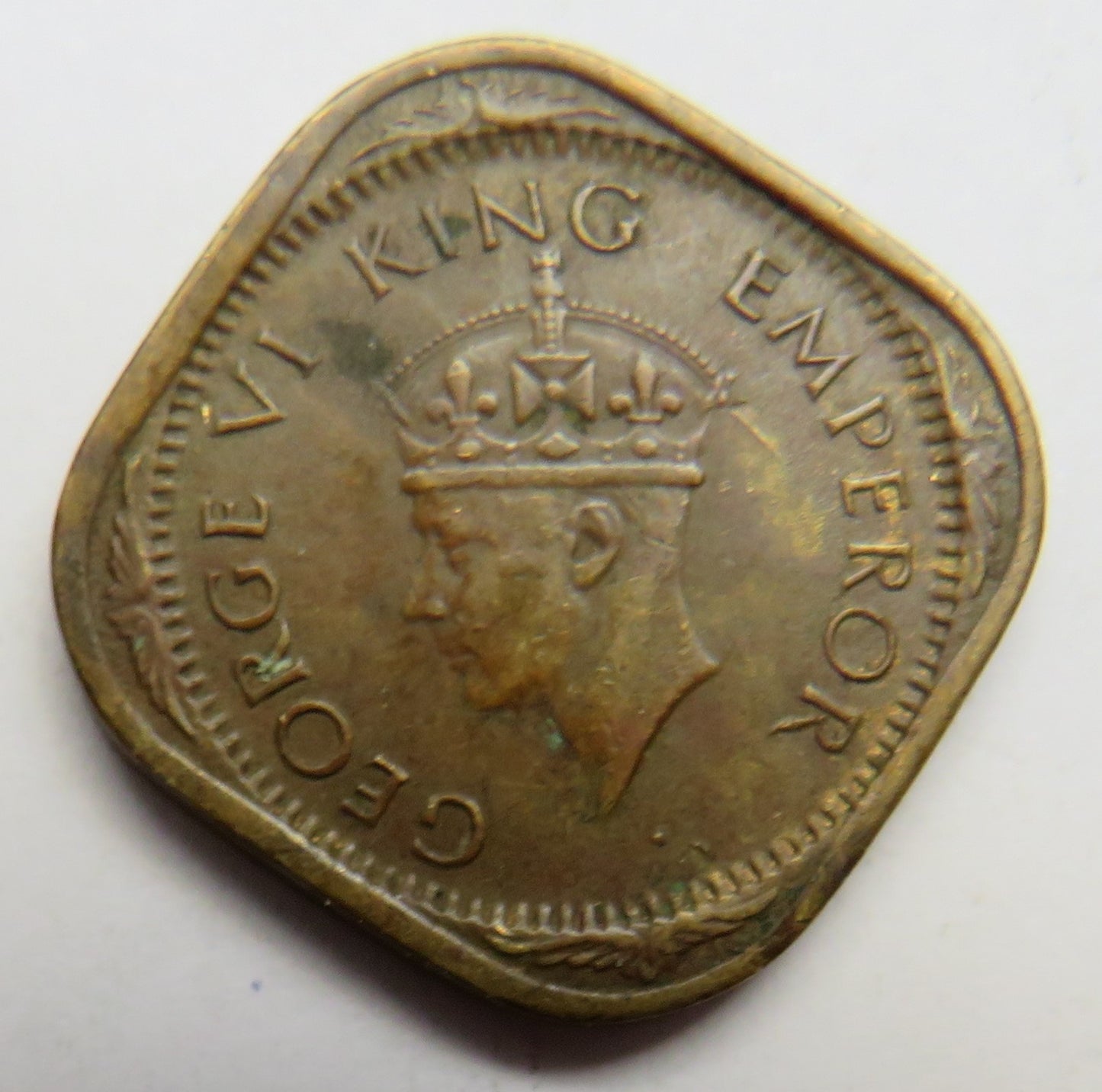 1944 King George VI India 1/2 Anna Coin