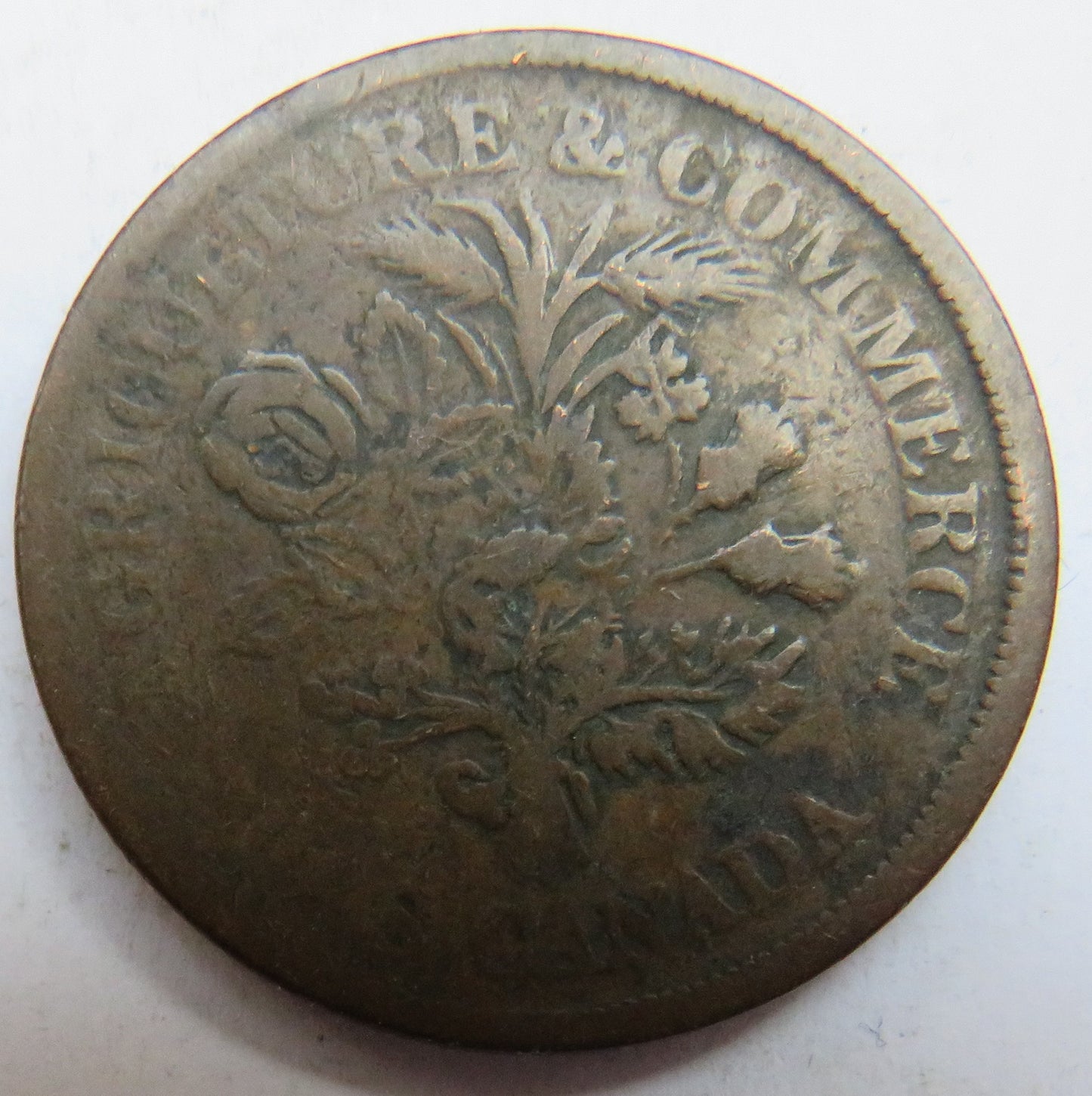 Agriculture & Commerce Bas Canada Un Sou Montreal Token