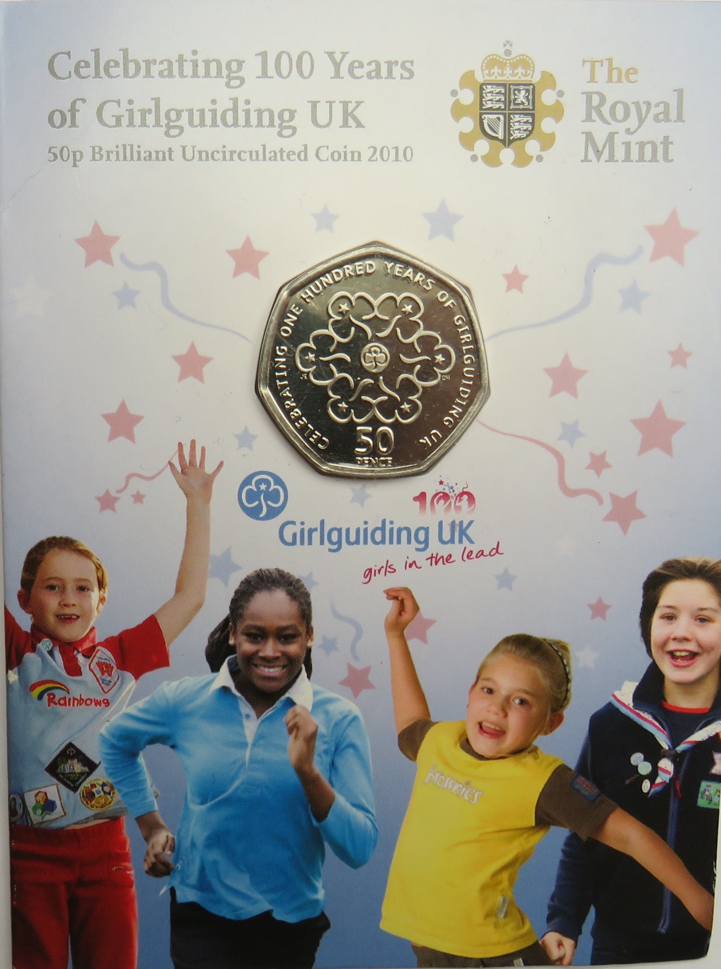 2010 Celebrating 100 Years Of Girlguiding UK 50p Fifty Pence Bunc Coin