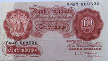 Load image into Gallery viewer, Bank of England 10 Ten Shillings Note (Y90Y) L.K. O&#39;Brien (1955-1961)

