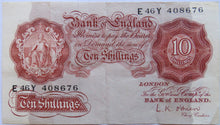 Load image into Gallery viewer, Bank of England 10 Ten Shillings Note (E46Y) L.K. O&#39;Brien (1955-1961)

