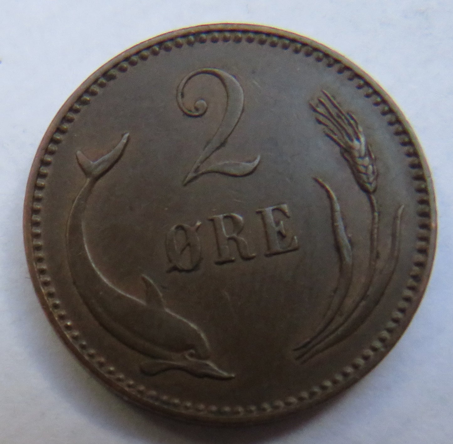 1902 Denmark 2 Ore Coin