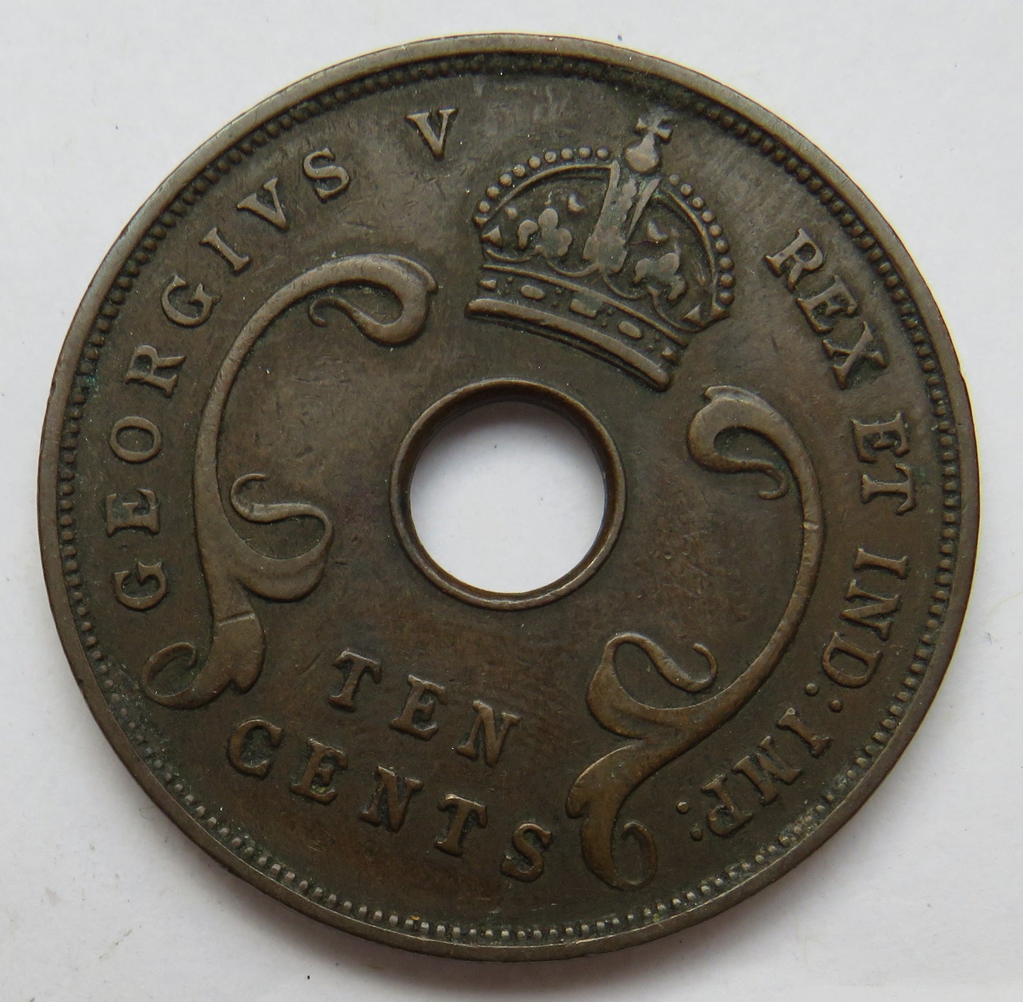 1933 George V East Africa 10 Cents Coin