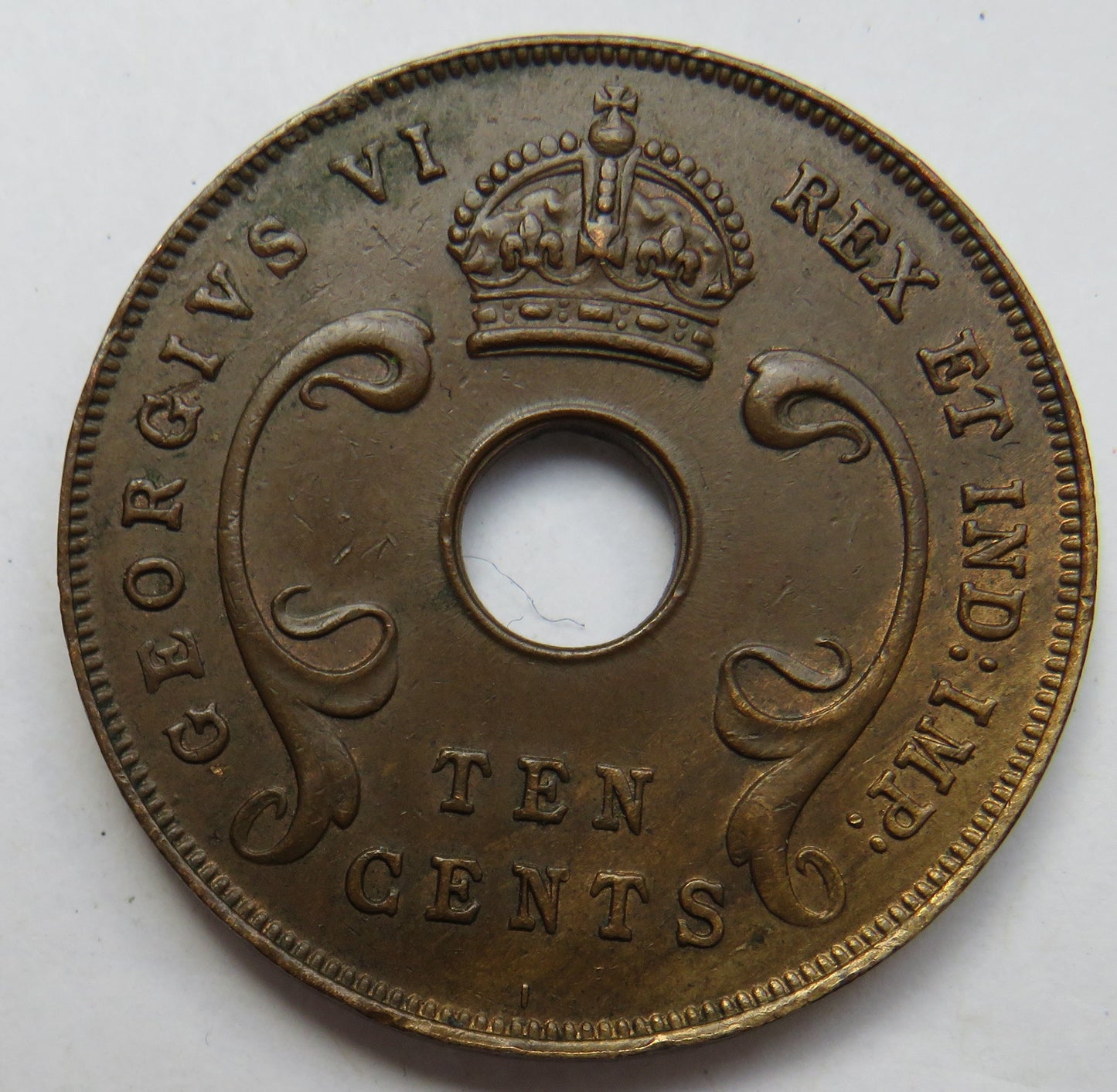 1941-I George VI East Africa 10 Cents Coin