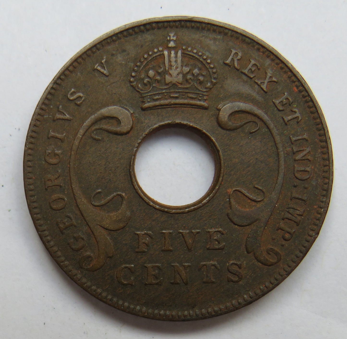 1925 East Africa 5 Cents Coin
