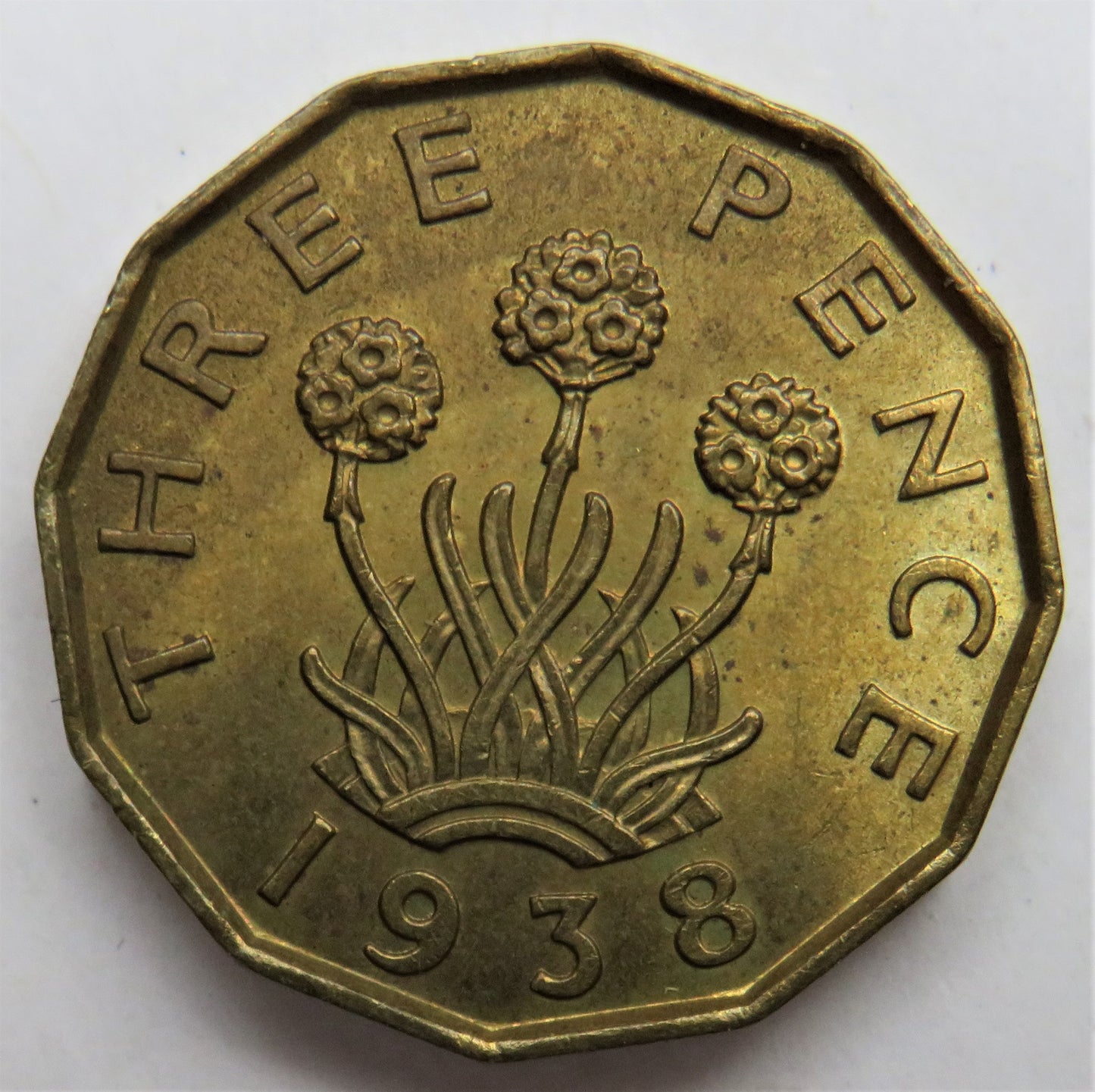 1938 King George VI Threepence Coin - Great Britain Unc