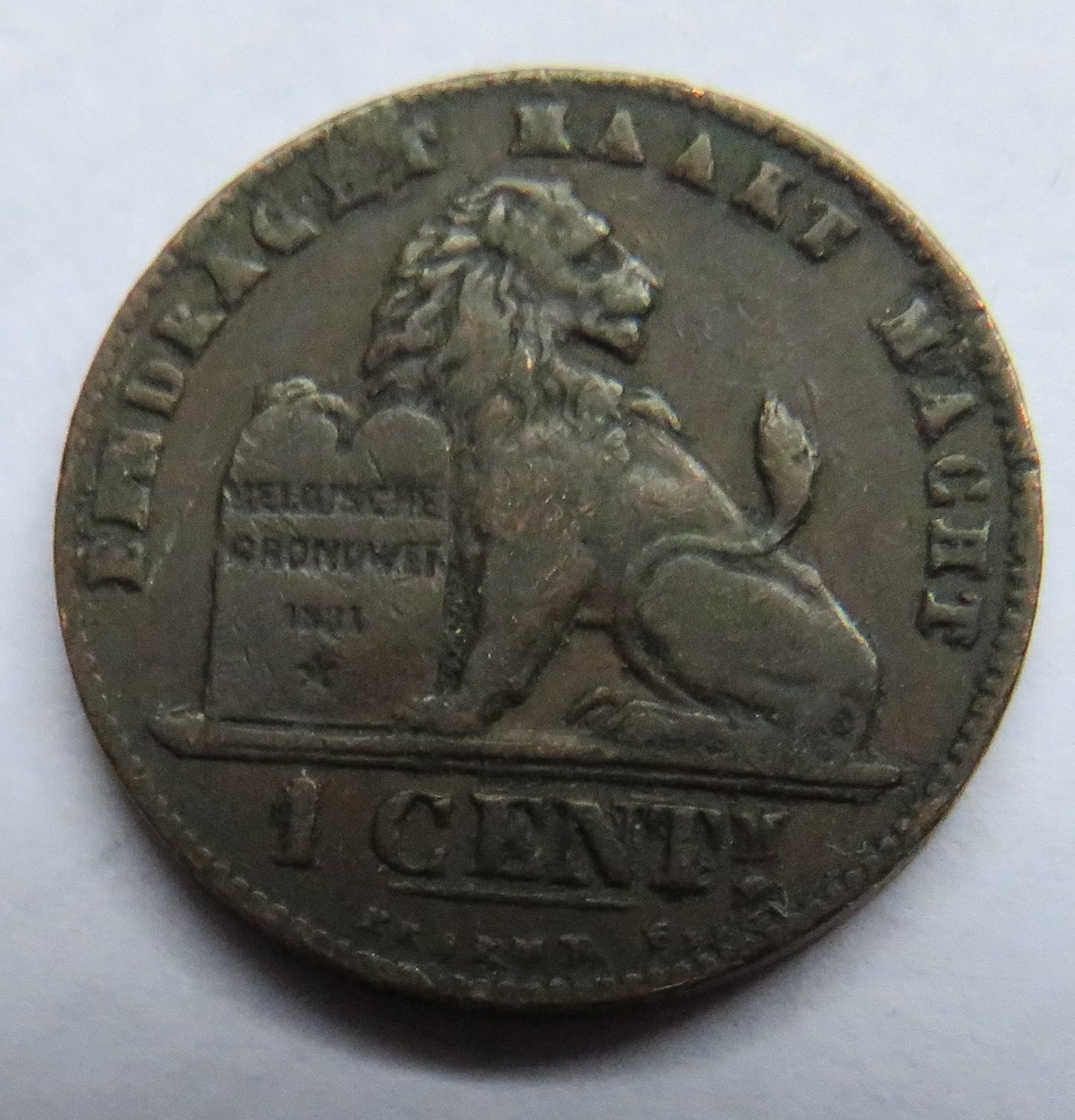 1907 Belgium One Centime Coin
