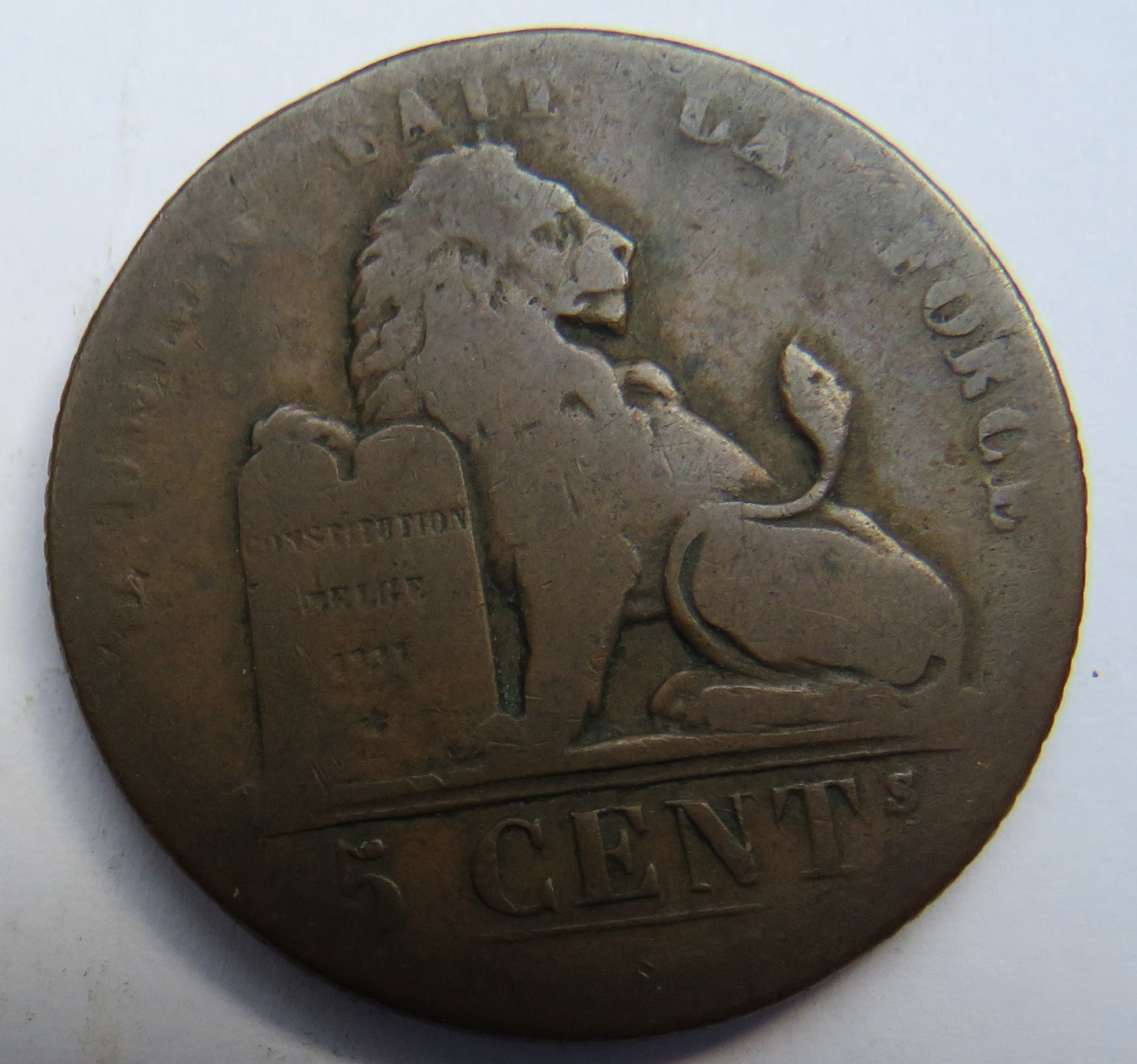 1834 Belgium 5 Centimes Coin