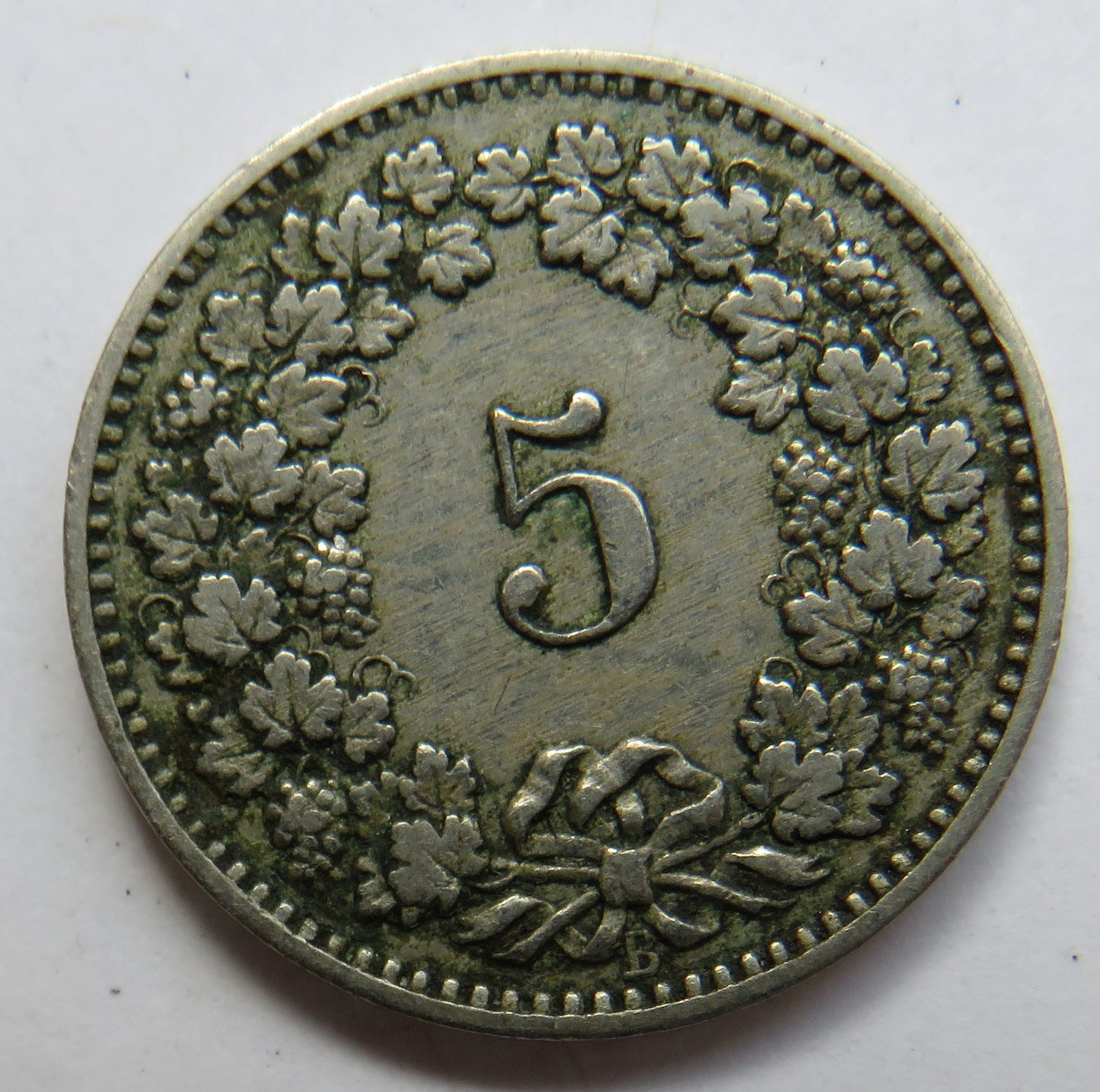 1888 Switzerland 5 Rappen Coin
