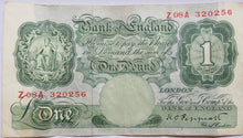 Load image into Gallery viewer, Bank of England £1 One Pound Note (Z08A) K.O.Peppiatt (1934-1949)
