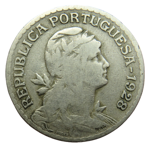 1928 Portugal One Escudo Coin