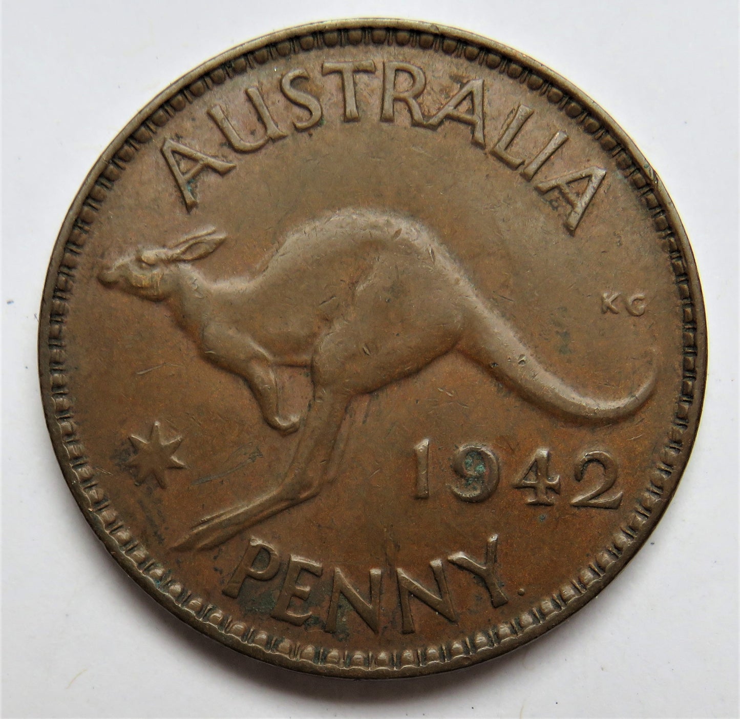 1942 George VI Australia One Penny Coin