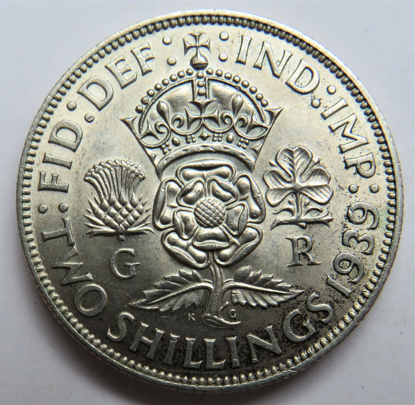1939 King George VI Silver Florin / Two Shillings Coin - Great Britain Reverse