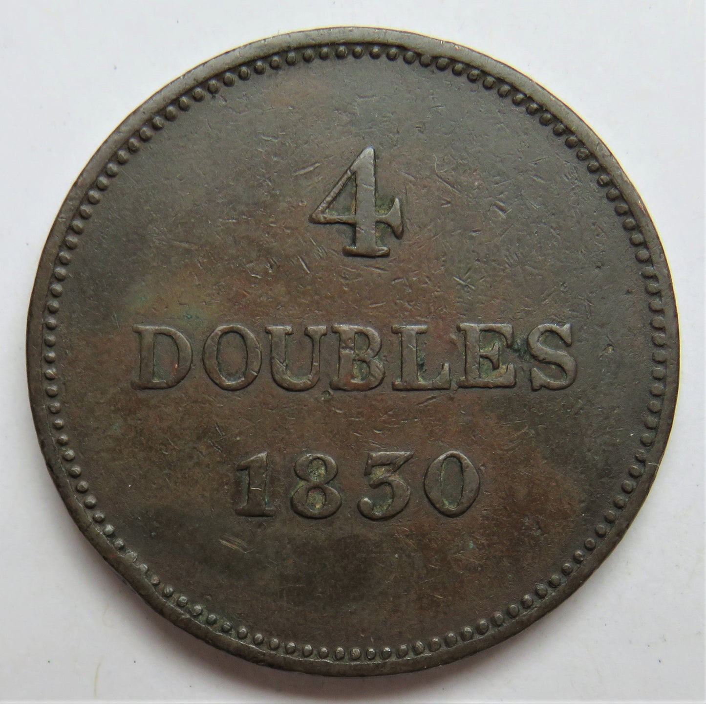 1830 Guernsey 4 Doubles Coin