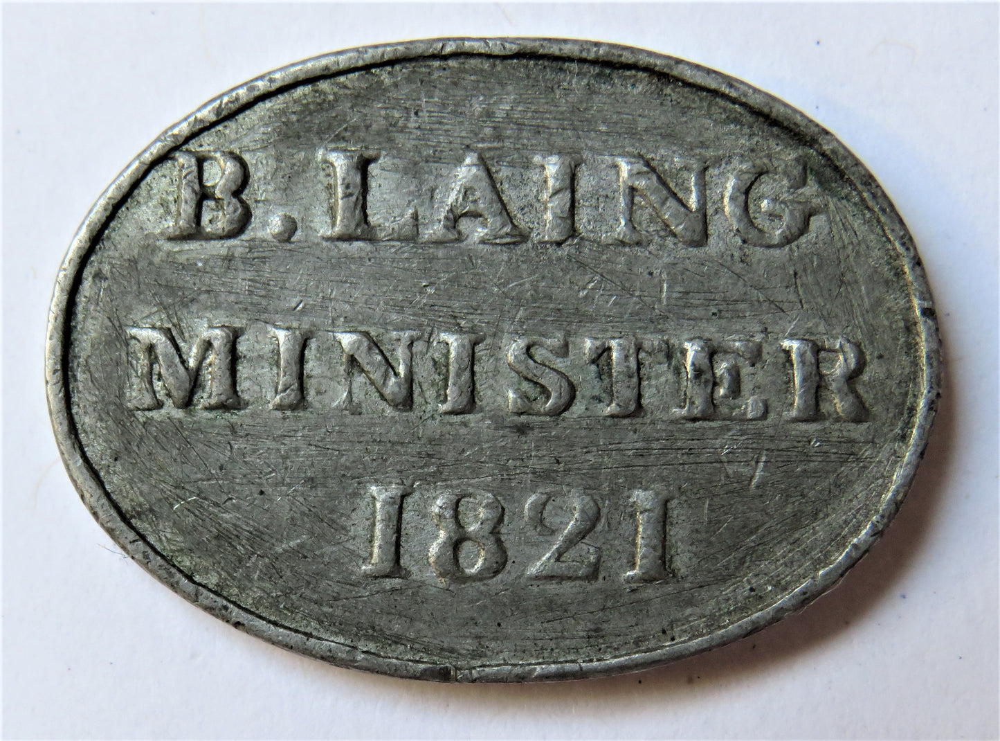 1821 Arbroath Church Token - B.Laing Minister