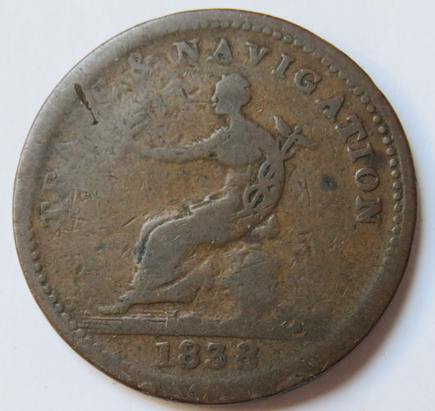 1838 Canada One Penny Token Trade & Navigation