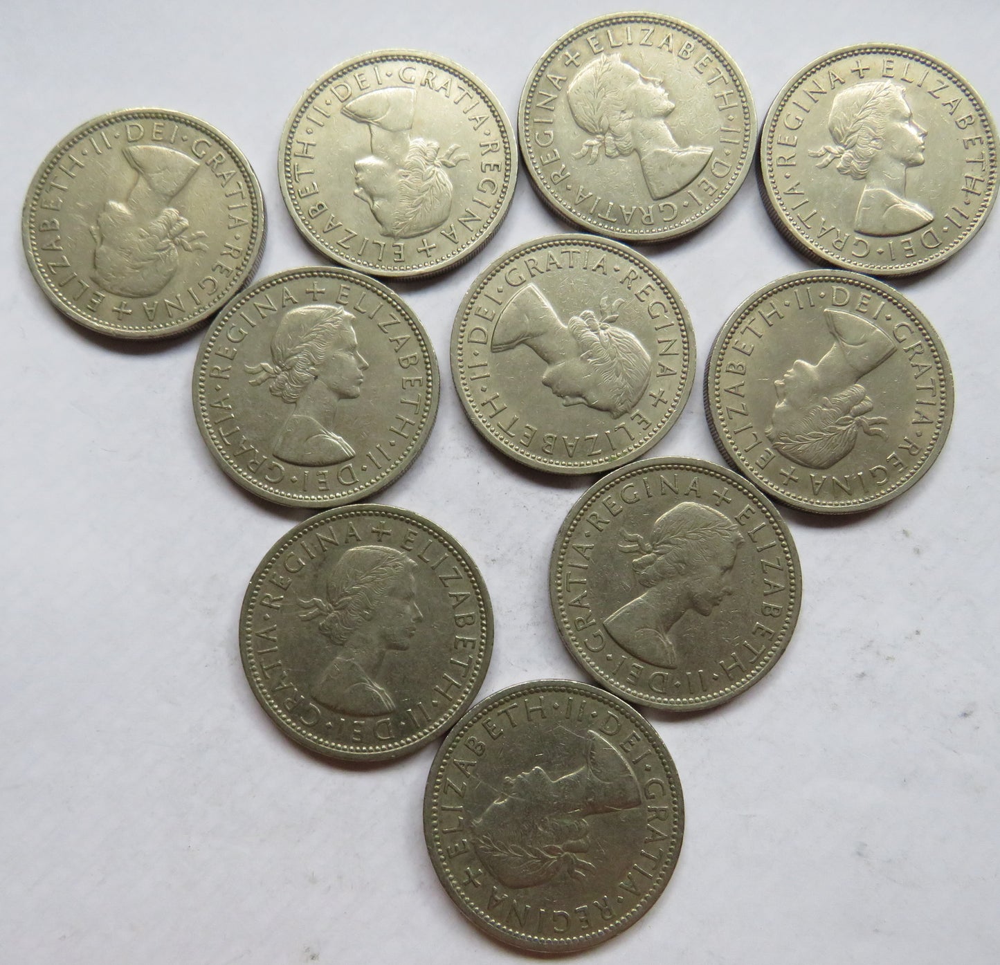 Bulk Lot of 10 1966 Queen Elizabeth II Florin / Two Shilling Coins