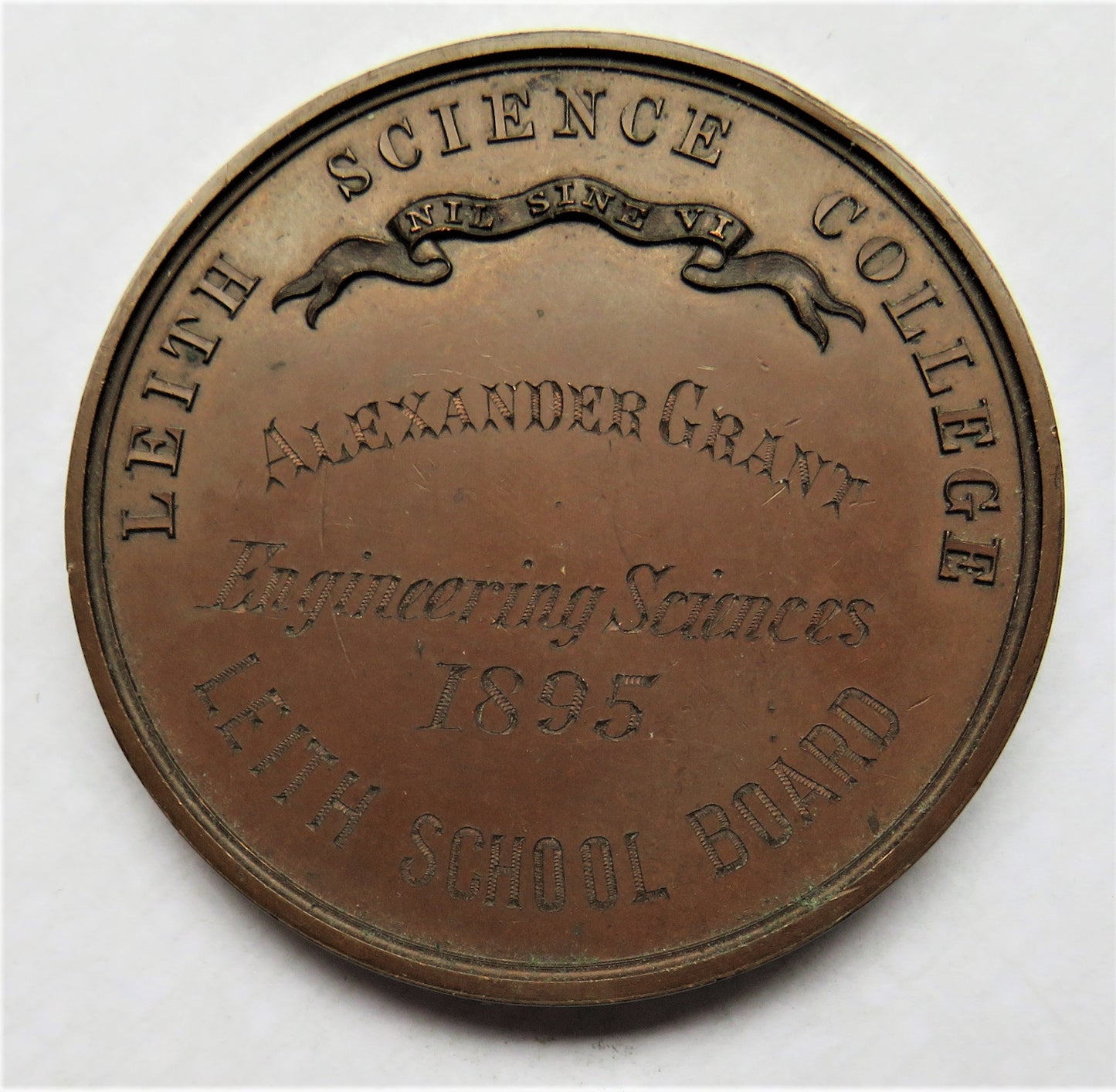 Leith Science College Engineering Sciences 1895 Medal