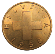 Load image into Gallery viewer, 1958 Switzerland 2 Rappen Coin Unc
