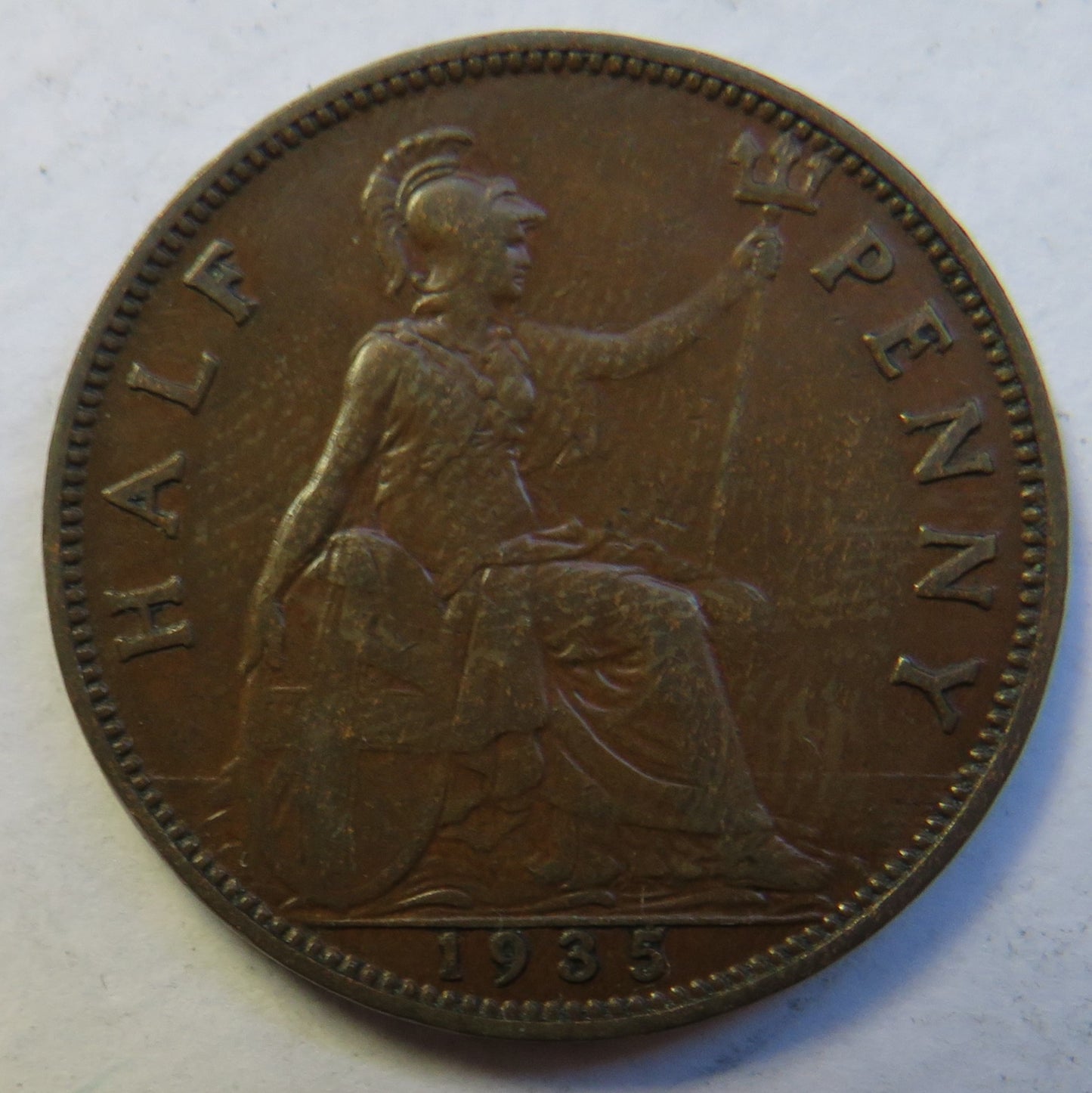 1935 King George V Halfpenny Coin - Great Britain