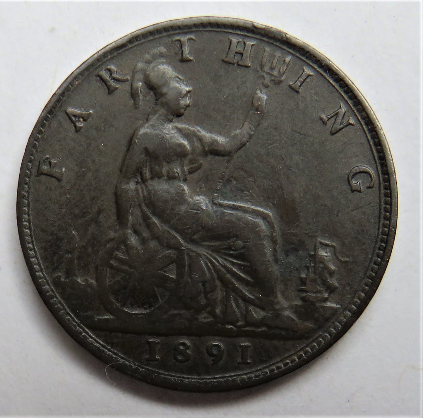 1891 Queen Victoria Farthing Coin - Great Britain