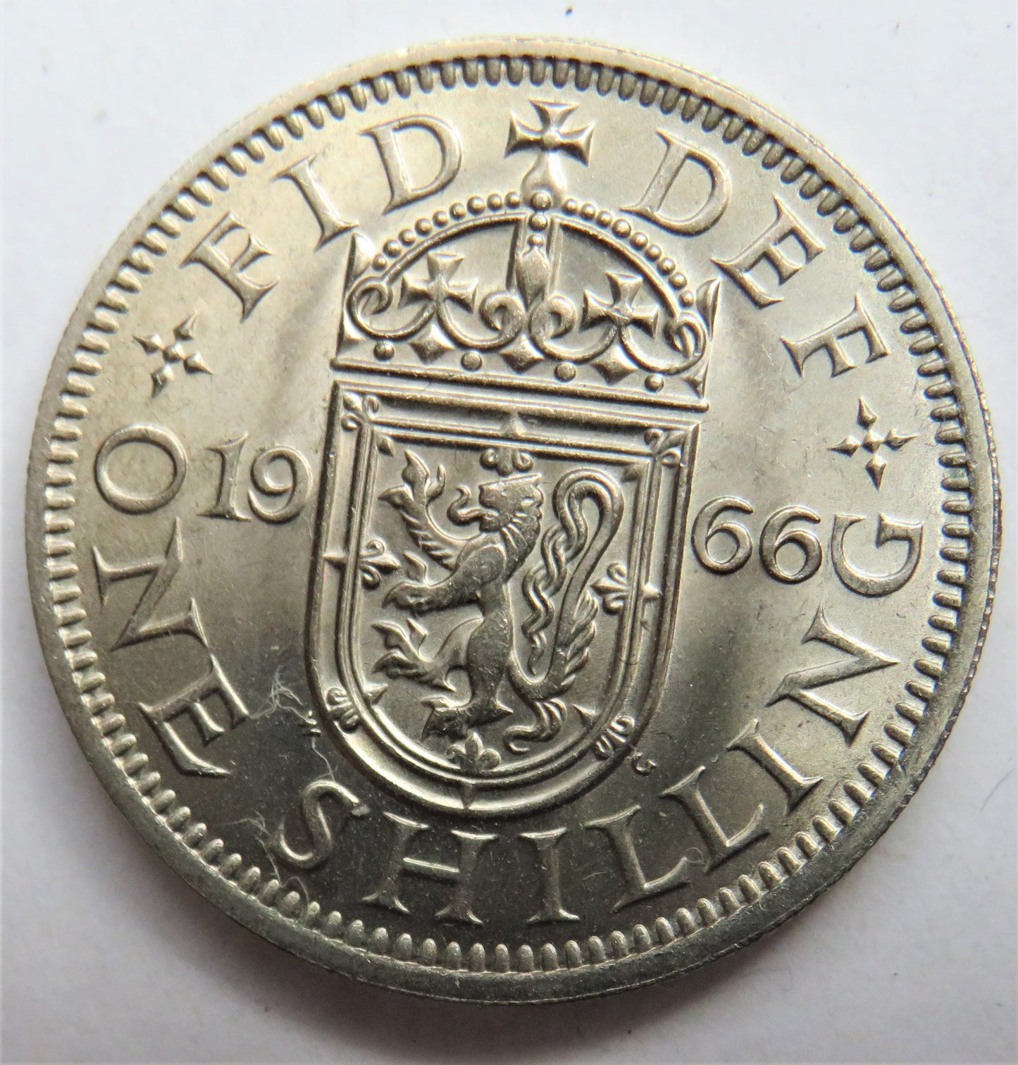 1966 Queen Elizabeth II Shilling Coin (Scottish Reverse) - Great Britain