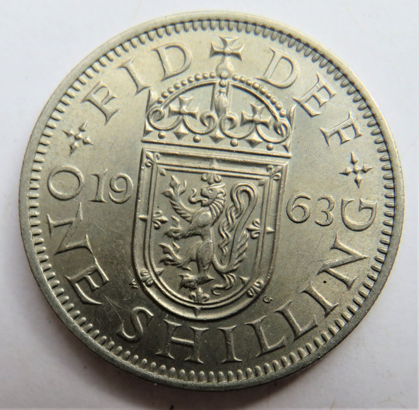 1963 Queen Elizabeth II Shilling Coin (Scottish Reverse) - Great Britain